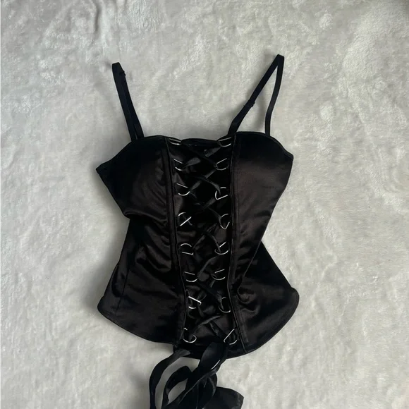 Spirit Black Lace-Up Corset Top - Picture 2 of 4